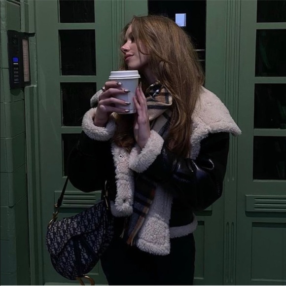 NWT ZARA Faux Leather Fleece Collar Jacket - Picture 12 of 16